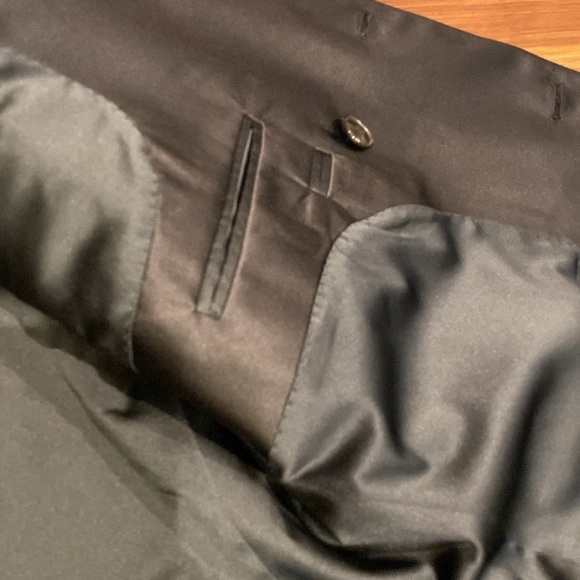 Giorgio Armani / black satin lapel ponte double breasted blazer jacket 56 IT XL - Picture 6 of 9